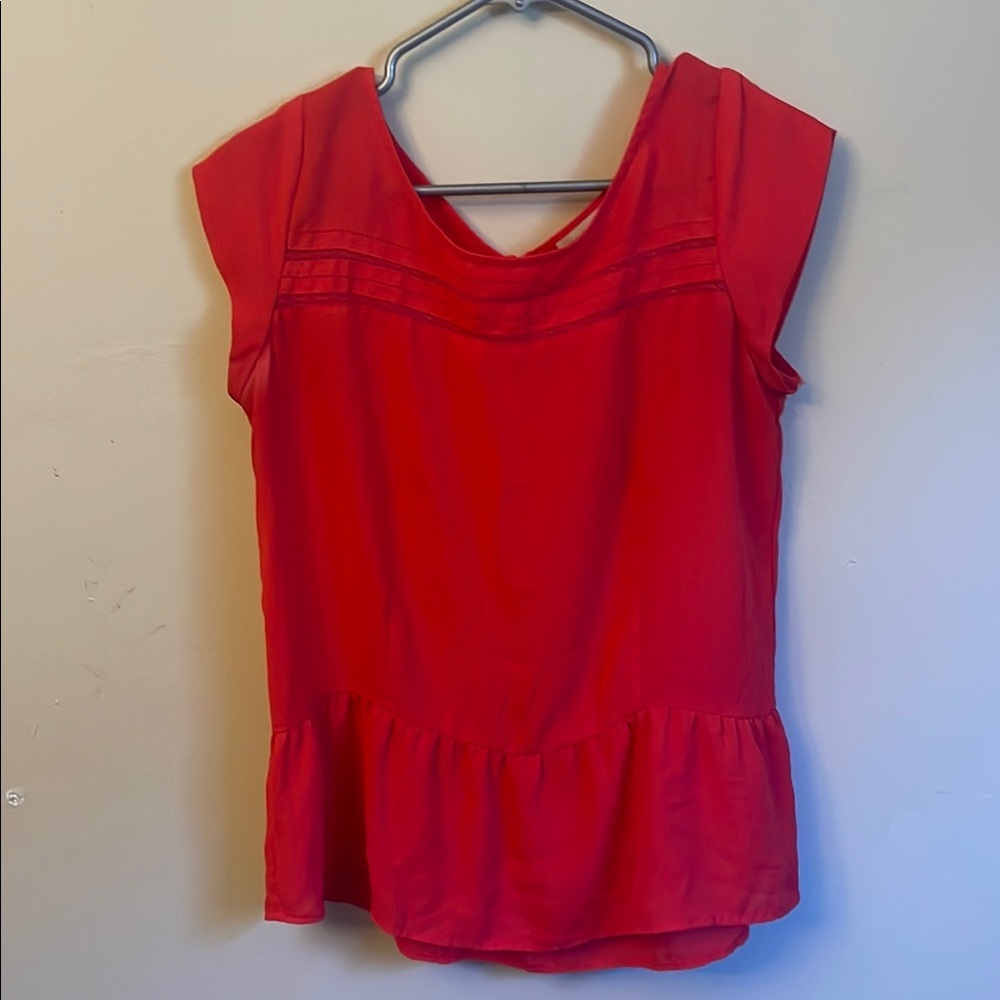 Smart Set Red Peplum Blouse Short Sleeve (Bin U)​